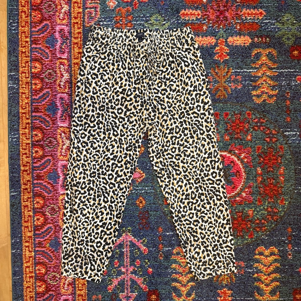 J. Crew Linen Leopard Print Pants